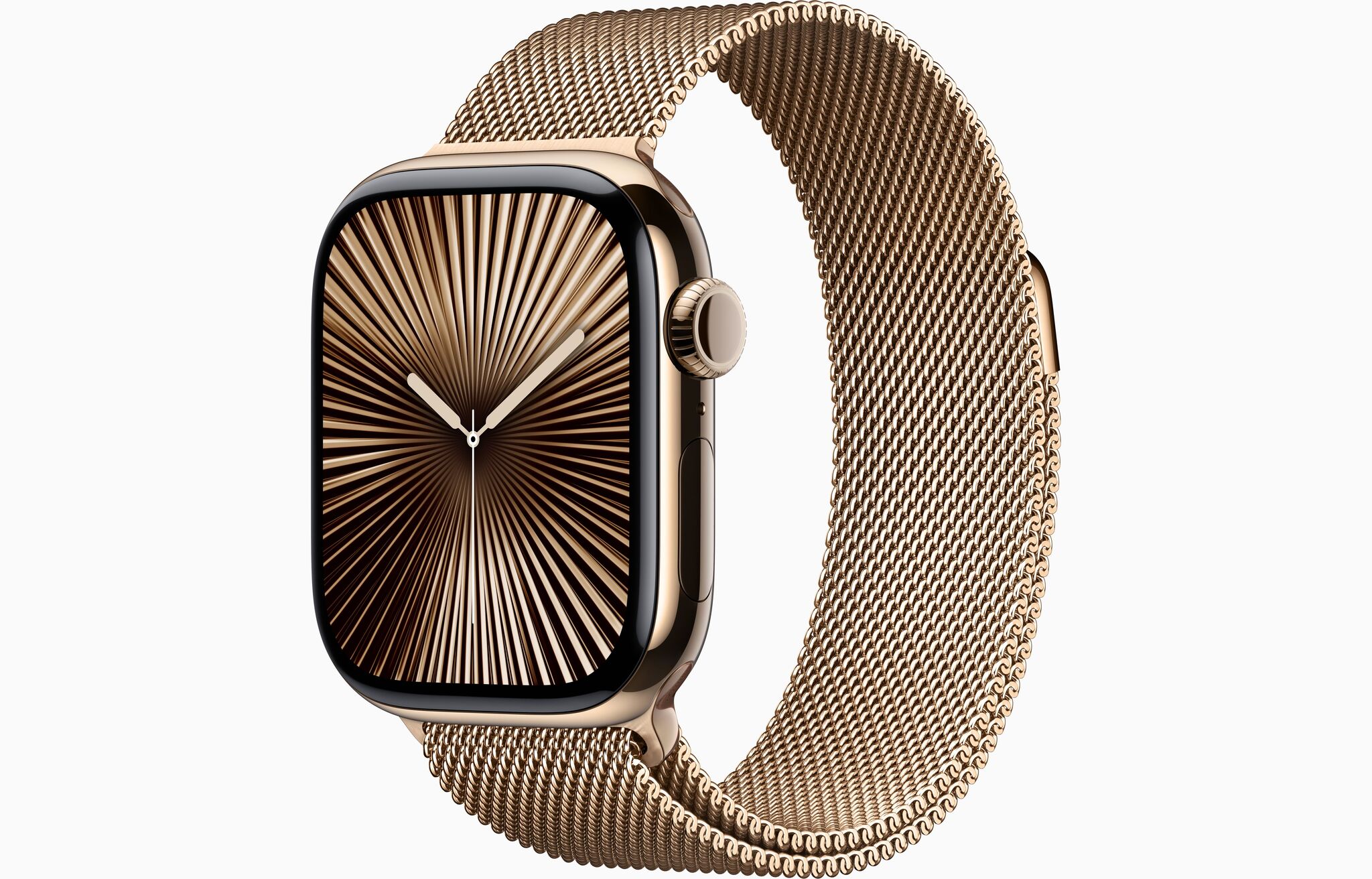 Apple Watch Series 10, 42 мм корпус Titanium, Milanese Loop Gold