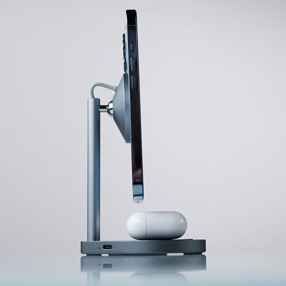 Беспроводное зарядное устройство Magssory 2 в 1 , совместимое с MagSafe, графит