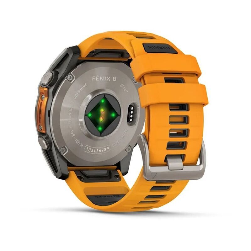 Умные часы Garmin Fenix 8 51mm Amoled Sapphire Titanium Spark Orange