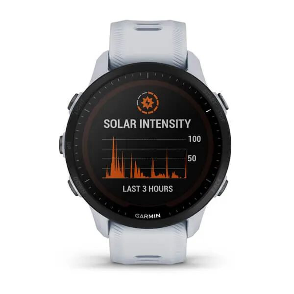 Умные часы Garmin Forerunner 955 Solar с белым ремешком