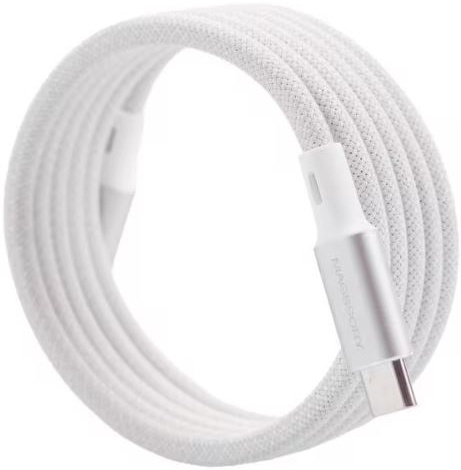 Магнитный кабель Magssory 60W USB-C, 1,2м, серебро
