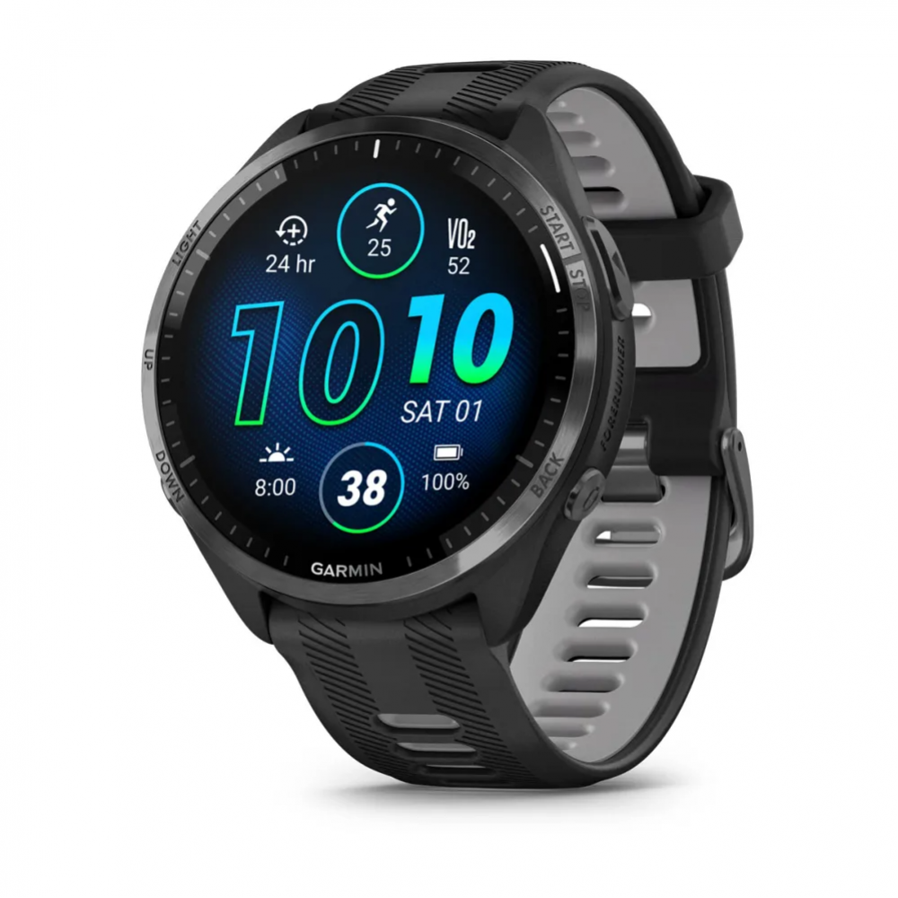 Умные часы Garmin Forerunner 965 с чёрным ремешком