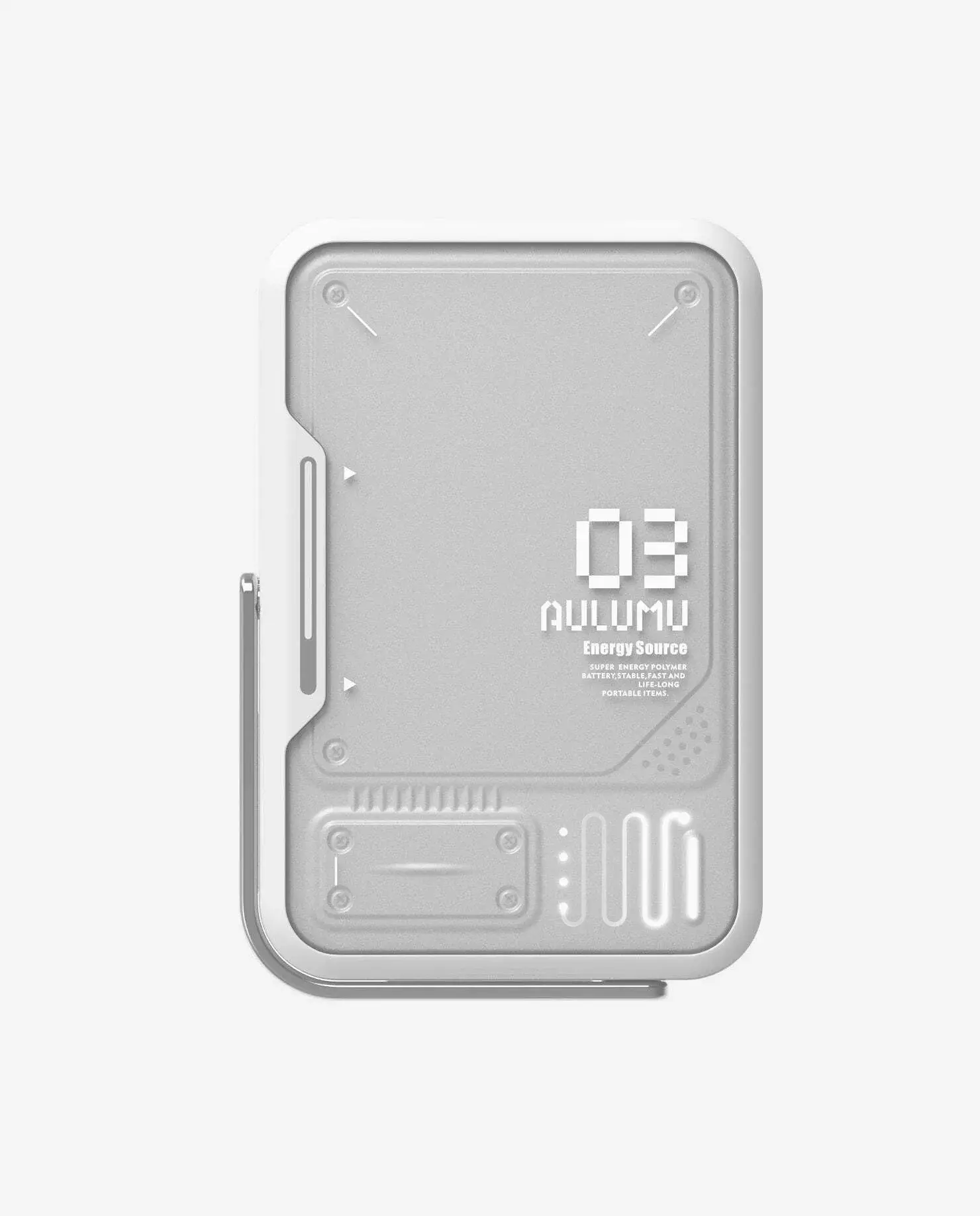 Внешний магнитный аккумулятор с подставкой Aulumu M03 MagSafe, Белый