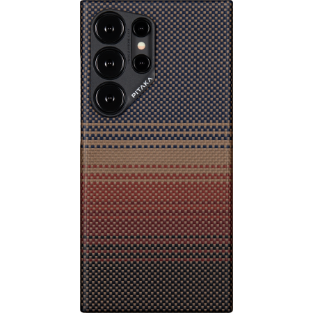 Чехол Pitaka Fusion Weaving MagEZ Case 4 для Samsung Galaxy S24 Ultra, Sunset (Коричневый)