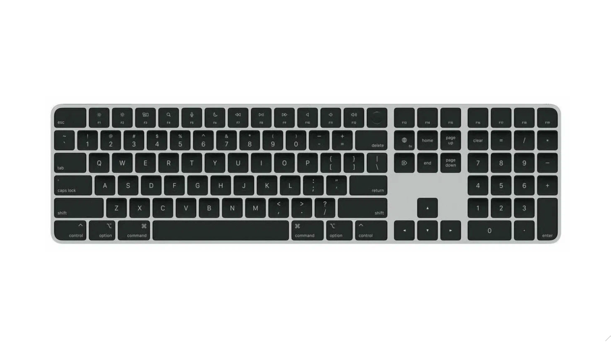Клавиатура беспроводная Apple Magic Keyboard with Numeric Keypad с Touch ID, чёрная