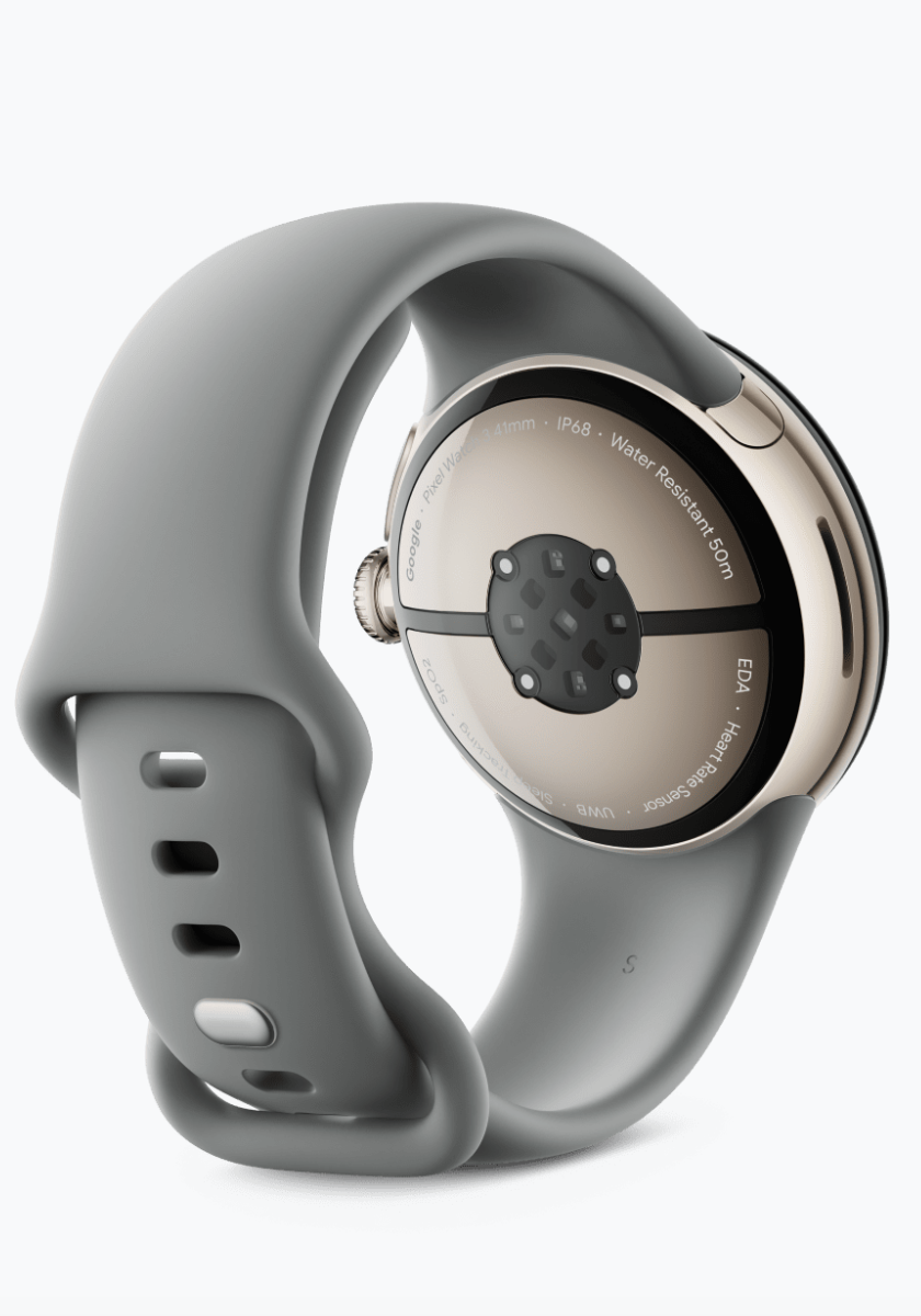 Google Pixel Watch 3 45mm Champagne Gold Aluminum Case / Hazel Active Band