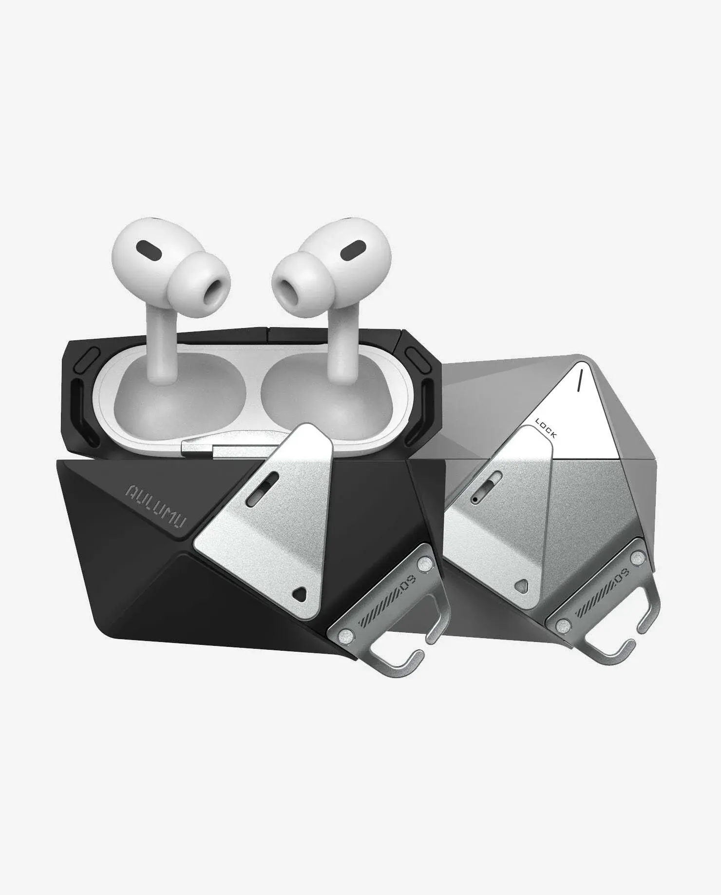 Рельефный чехол Aulumu для AirPods Pro, серый