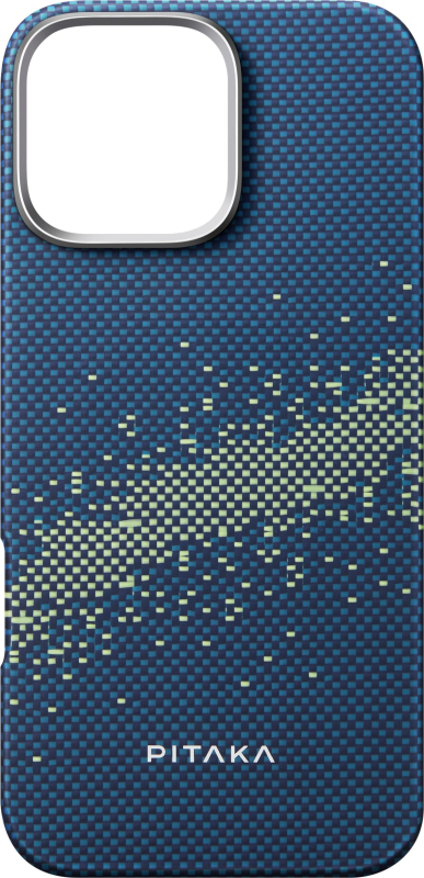 Чехол Pitaka MagEZ StarPeak Tactile Woven case для iPhone 16 Pro Max, Milky Way Galaxy (Зеленый-Синий)