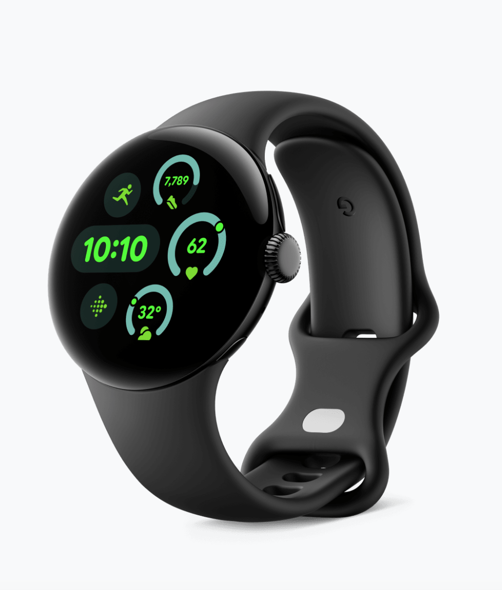 Google Pixel Watch 3 41mm Matte Black Aluminum case / Obsidian Active Band