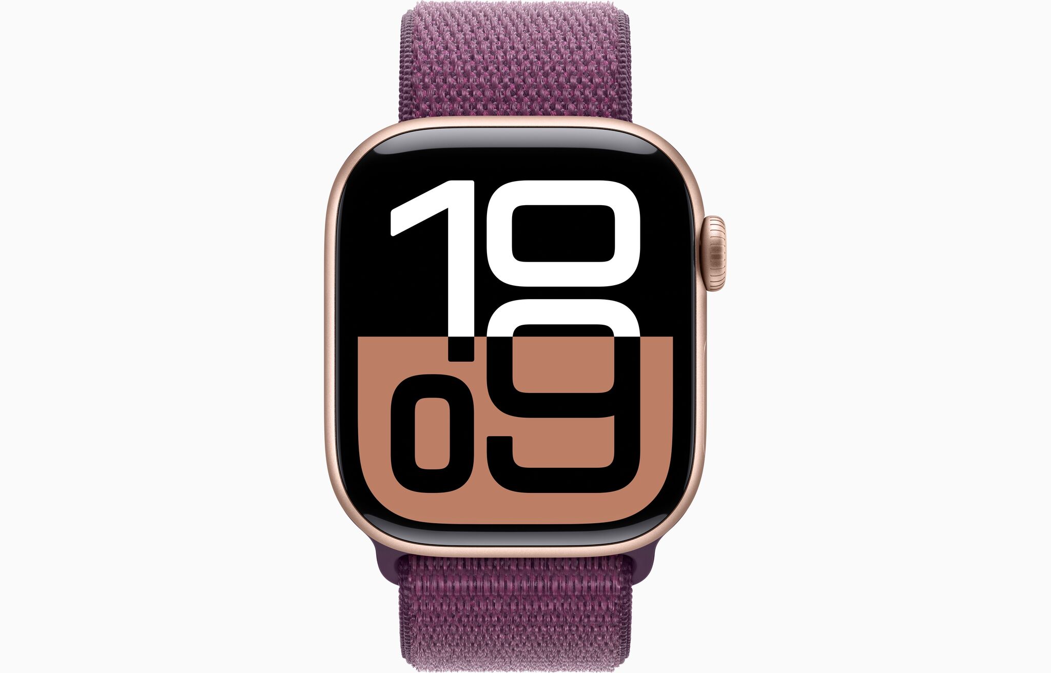 Apple Watch Series 10, 42 мм корпус из алюминия цвета «Rose Gold», ремешок Textile Sport Plum