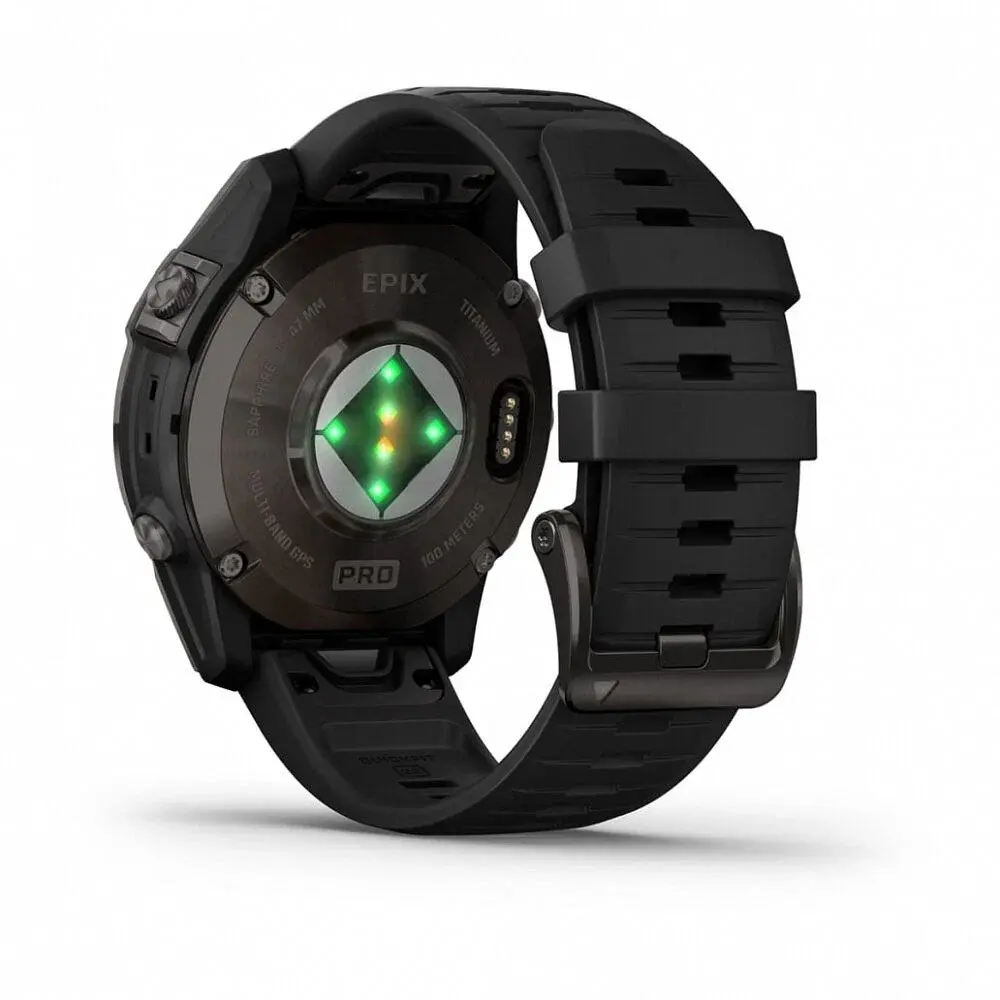 Умные часы Garmin Epix Pro (Gen 2) Sapphire Edition 47 мм, титановый, угольно-серый DLC, черный силиконовый ремешок