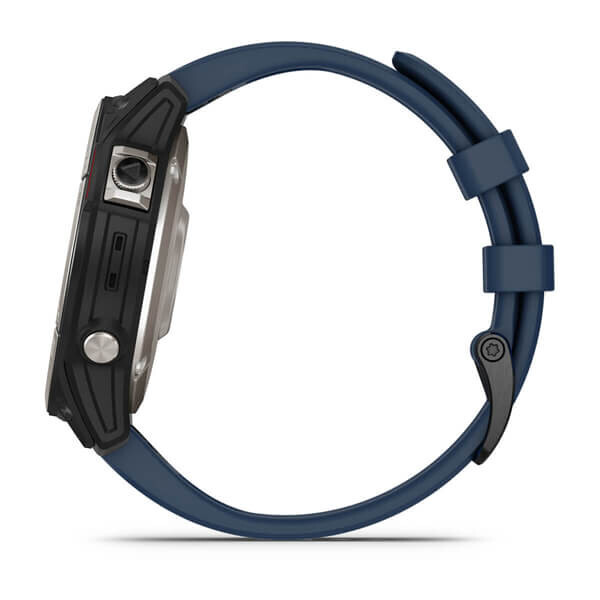 Умные часы Garmin Quatix 7 с сапфировым стеклом чёрный корпус с синим ремешком