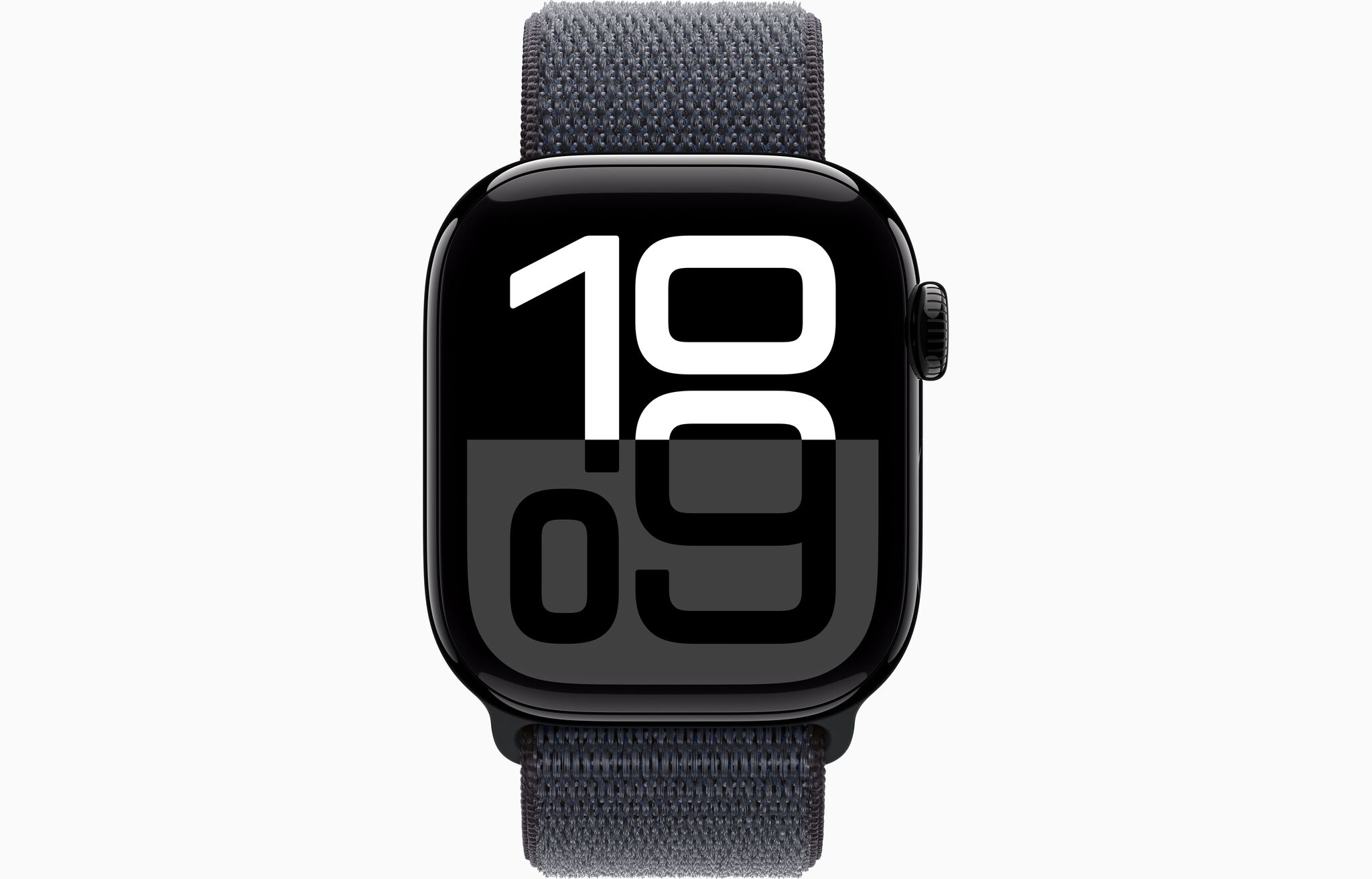 Apple Watch Series 10, 42 мм корпус из алюминия цвета «Jet Black», ремешок Textile Sport Ink
