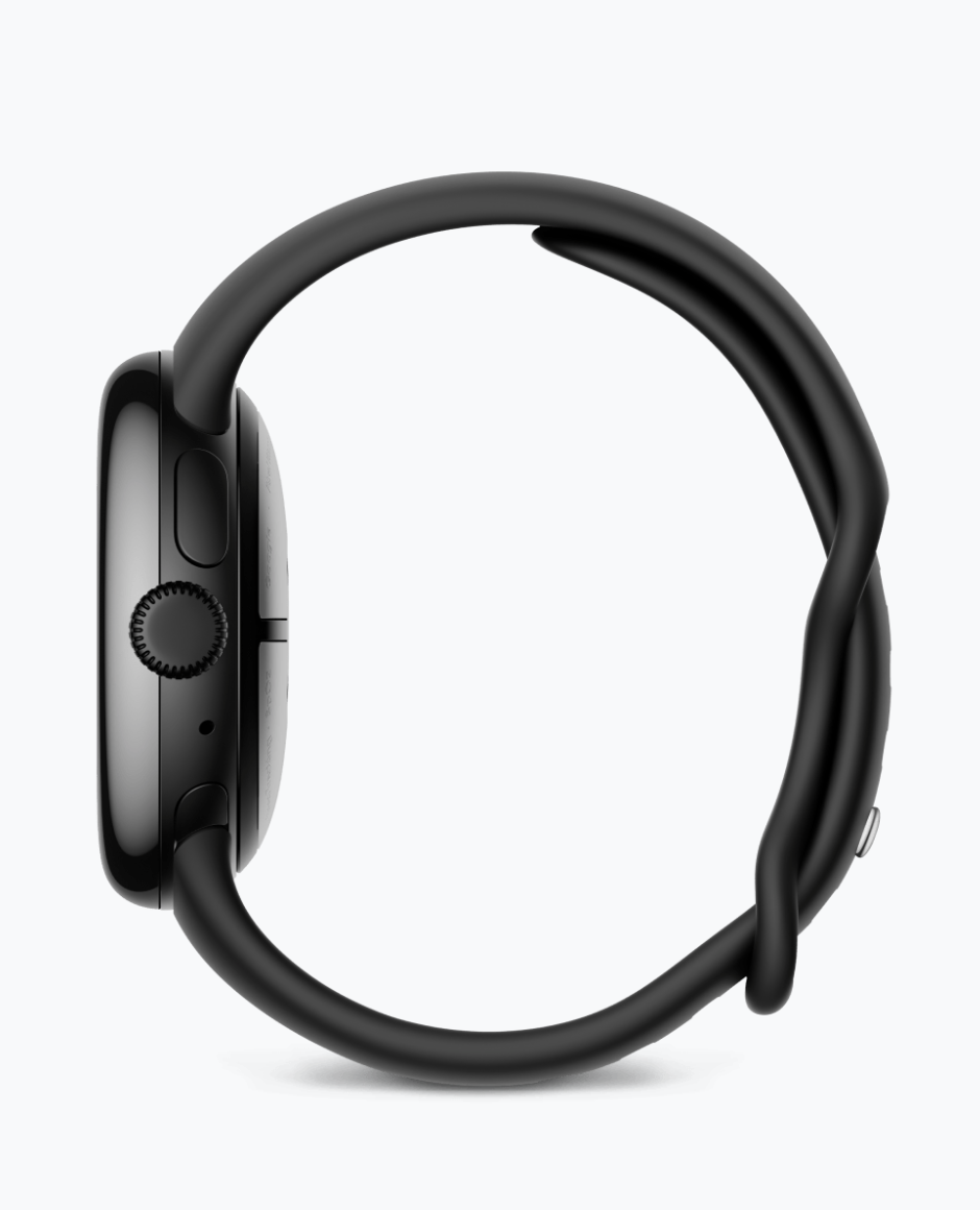 Google Pixel Watch 3 45mm Matte Black Aluminum case / Obsidian Active Band