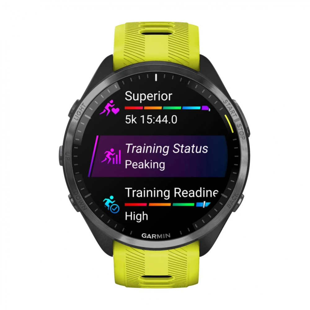Умные часы Garmin Forerunner 965 с жёлтым ремешком