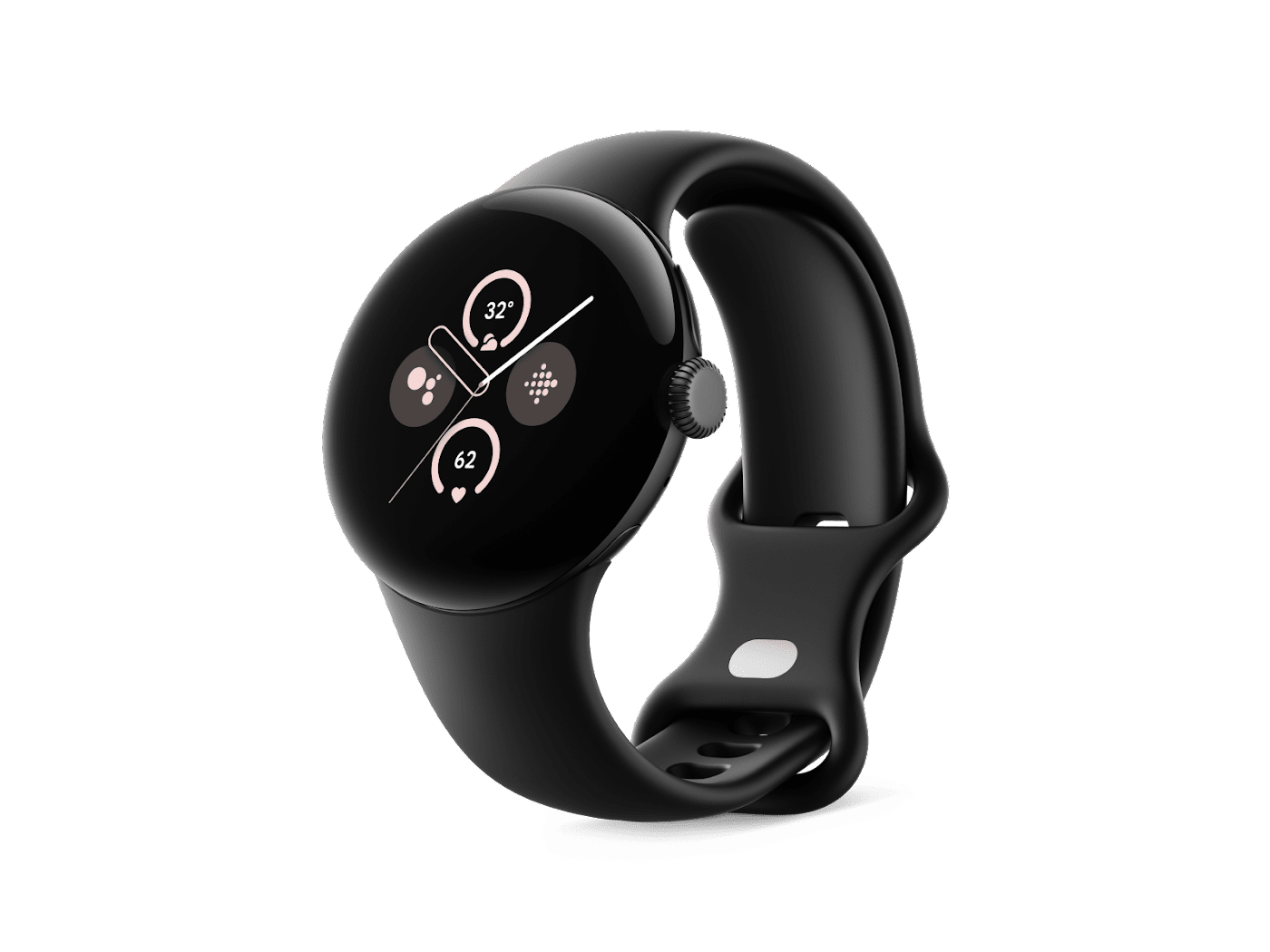 Google Pixel Watch 2 Matte Black Aluminum Case / Obsidian Active Band
