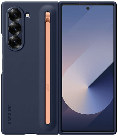 Чехол Силиконовый Samsung Silicon Case с S Pen Z Fold6 Синий
