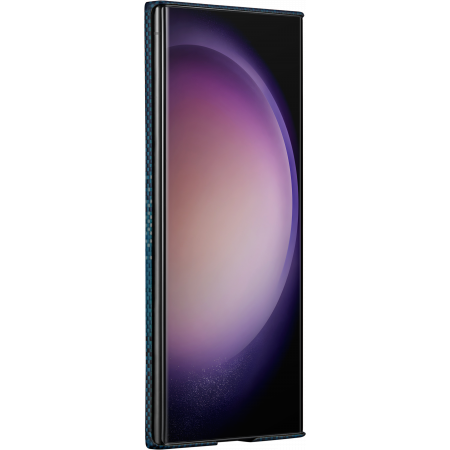 Чехол Pitaka Fusion Weaving MagEZ Case 4 для Samsung Galaxy S24 Ultra, Moonrise (чёрный/синий)
