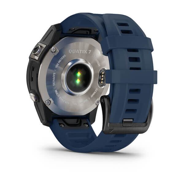 Умные часы Garmin Quatix 7 с сапфировым стеклом чёрный корпус с синим ремешком