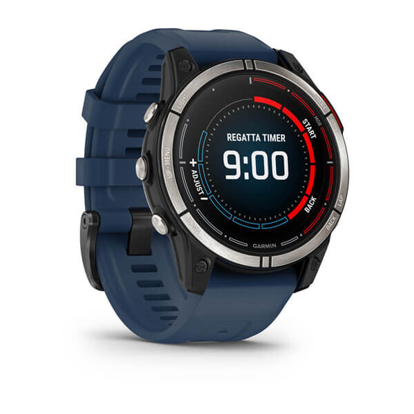 Умные часы Garmin Quatix 7 с сапфировым стеклом чёрный корпус с синим ремешком