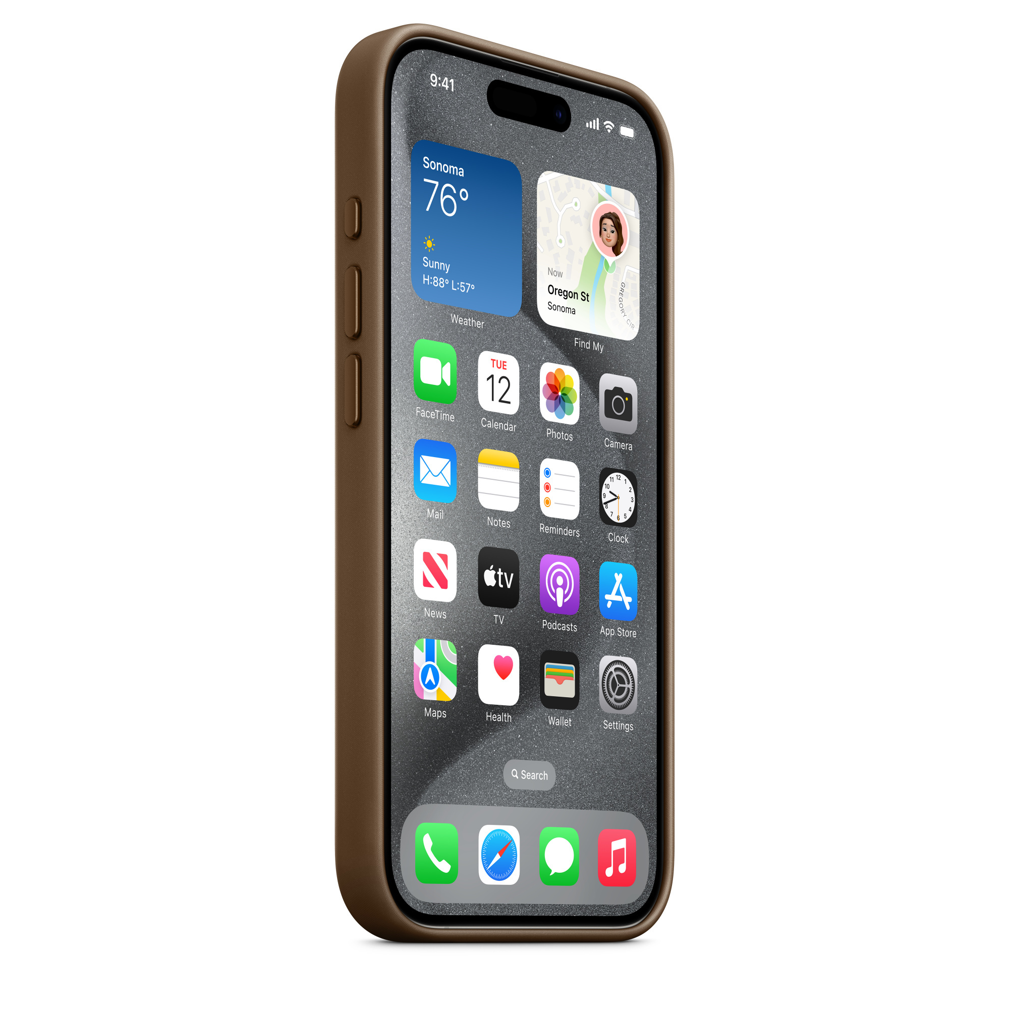 Чехол для iPhone 15 Pro FineWoven с MagSafe Taupe