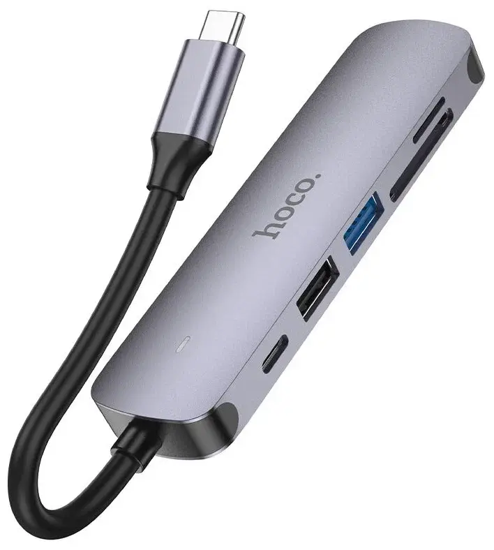 Переходник Hoco HB28 6 in 1 USB-C MULTIFACTION