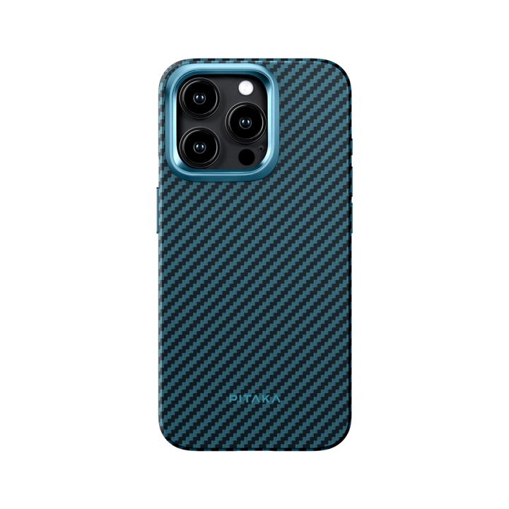Противоударный чехол Pitaka MagEZ Pro 4 для iPhone 15 Pro Max 1500D Black/Blue (Twill)
