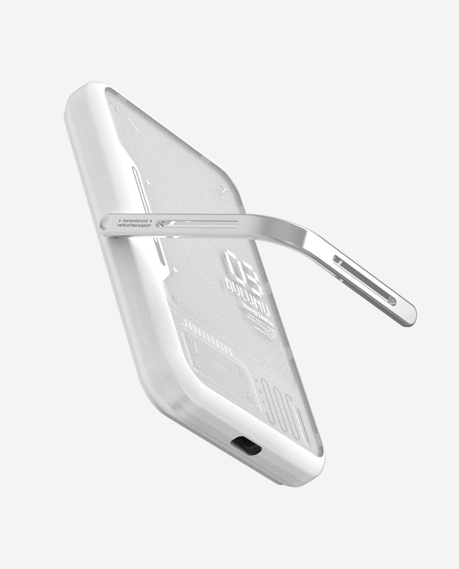 Внешний магнитный аккумулятор с подставкой Aulumu M03 MagSafe, Белый