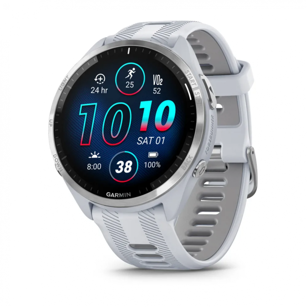 Умные часы Garmin Forerunner 965 с белым ремешком