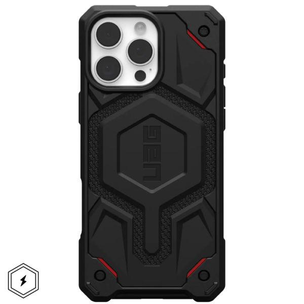 Чехол Uag Monarch Pro для iPhone 16 Pro Max, Чёрный с Красными Вставками