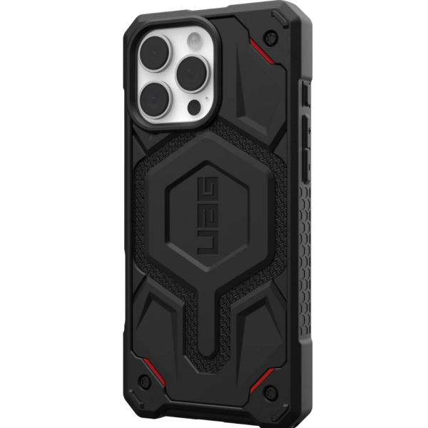 Чехол Uag Monarch Pro для iPhone 16 Pro Max, Чёрный с Красными Вставками
