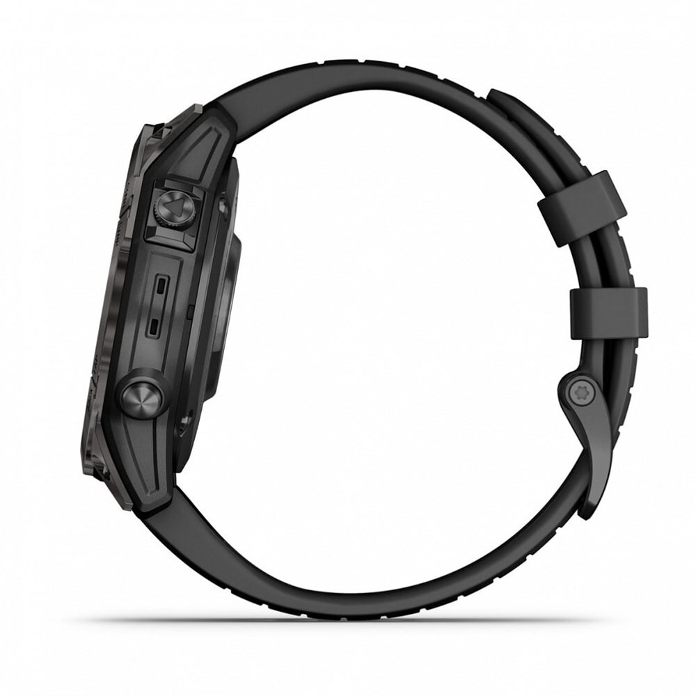 Умные часы Garmin Fenix 7 Pro Sapphire Solar титан DLC Carbon Grey с черным браслетом