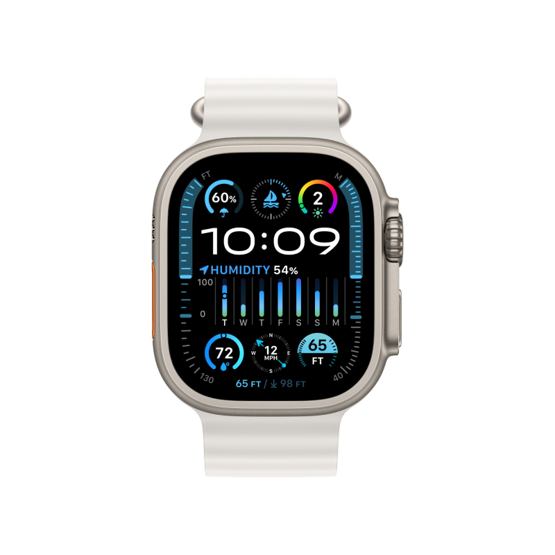 Apple Watch Ultra 2 49mm Titanium Case with White Ocean Band
