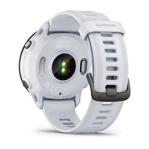 Умные часы Garmin Forerunner 955 Solar с белым ремешком