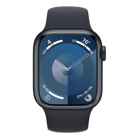 Apple Watch Series 9, 45 мм корпус из алюминия цвета «Midnight», силиконовый спортивный ремешок «Midnight»