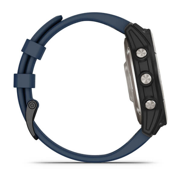 Умные часы Garmin Quatix 7 с сапфировым стеклом чёрный корпус с синим ремешком