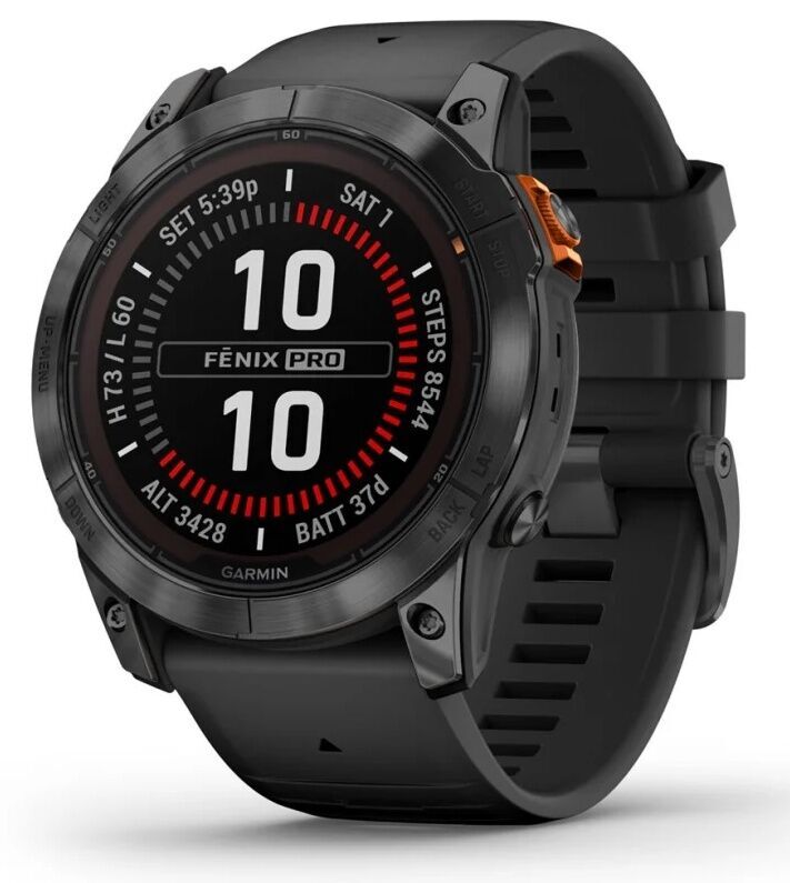 Умные часы Garmin Fenix 7X Pro Solar Edition Серый Корпус И Черный Ремешок