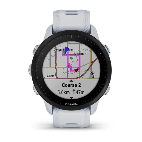 Умные часы Garmin Forerunner 955 с белым ремешком