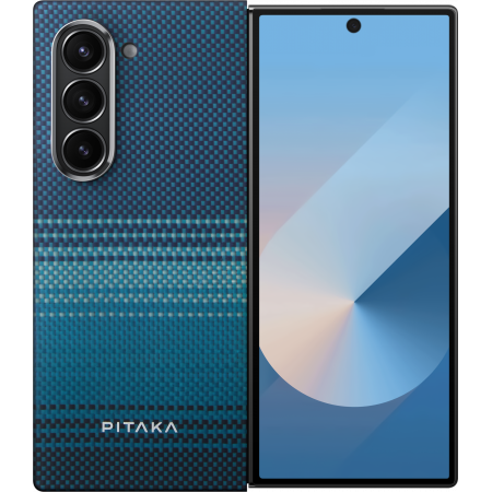 Чехол Pitaka Tactile Woven Case для Samsung Galaxy Z Fold 6, Moonrise (Голубой)