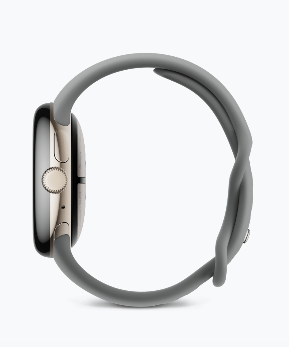 Google Pixel Watch 3 45mm Champagne Gold Aluminum Case / Hazel Active Band