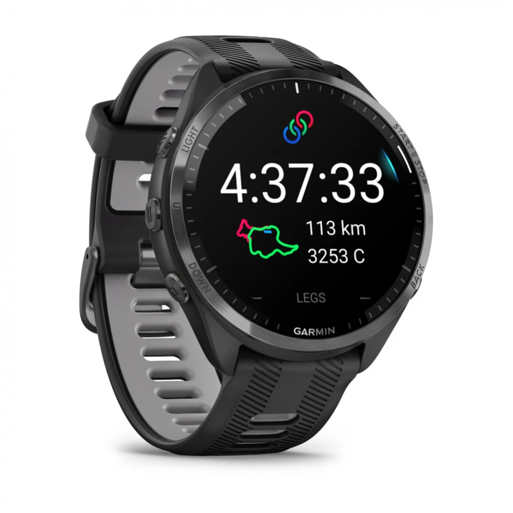 Умные часы Garmin Forerunner 965 с чёрным ремешком