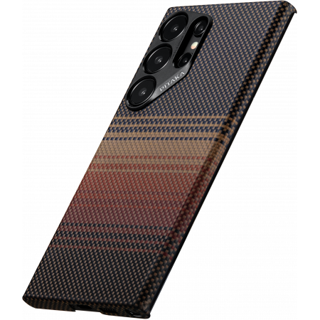 Чехол Pitaka Fusion Weaving MagEZ Case 4 для Samsung Galaxy S24 Ultra, Sunset (Коричневый)
