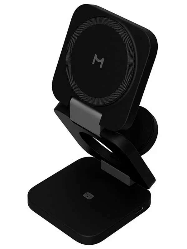 Складное беспроводное зарядное устройство Magssory Flex 3 в 1 для Apple, с магнитами, совместимое с MagSafe, Black