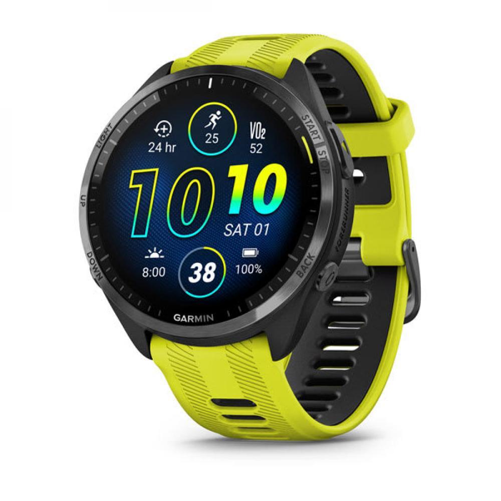 Умные часы Garmin Forerunner 965 с жёлтым ремешком