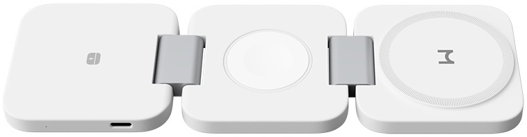 Складное беспроводное зарядное устройство Magssory Flex 3 в 1 для Apple, с магнитами, совместимое с MagSafe, White