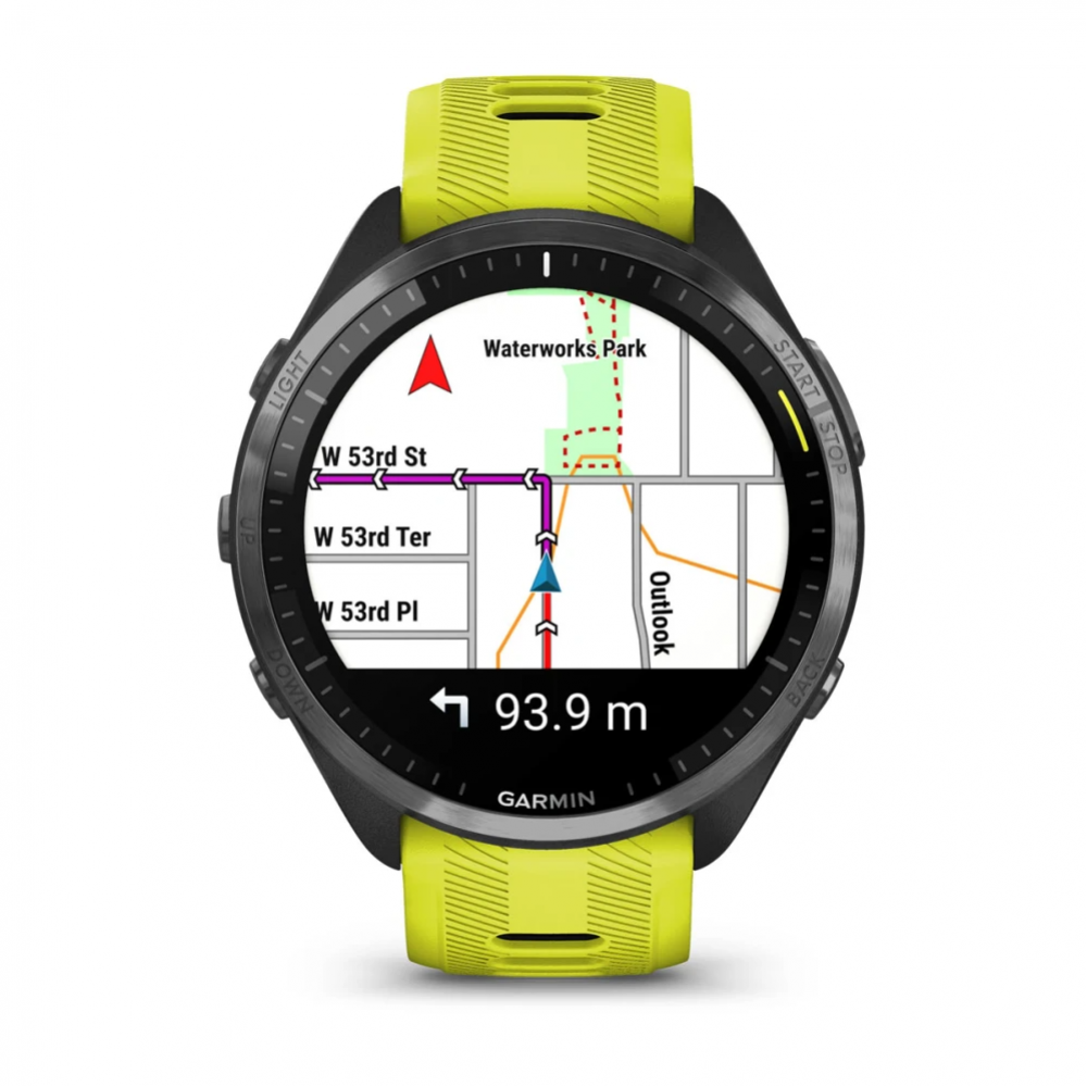 Умные часы Garmin Forerunner 965 с жёлтым ремешком
