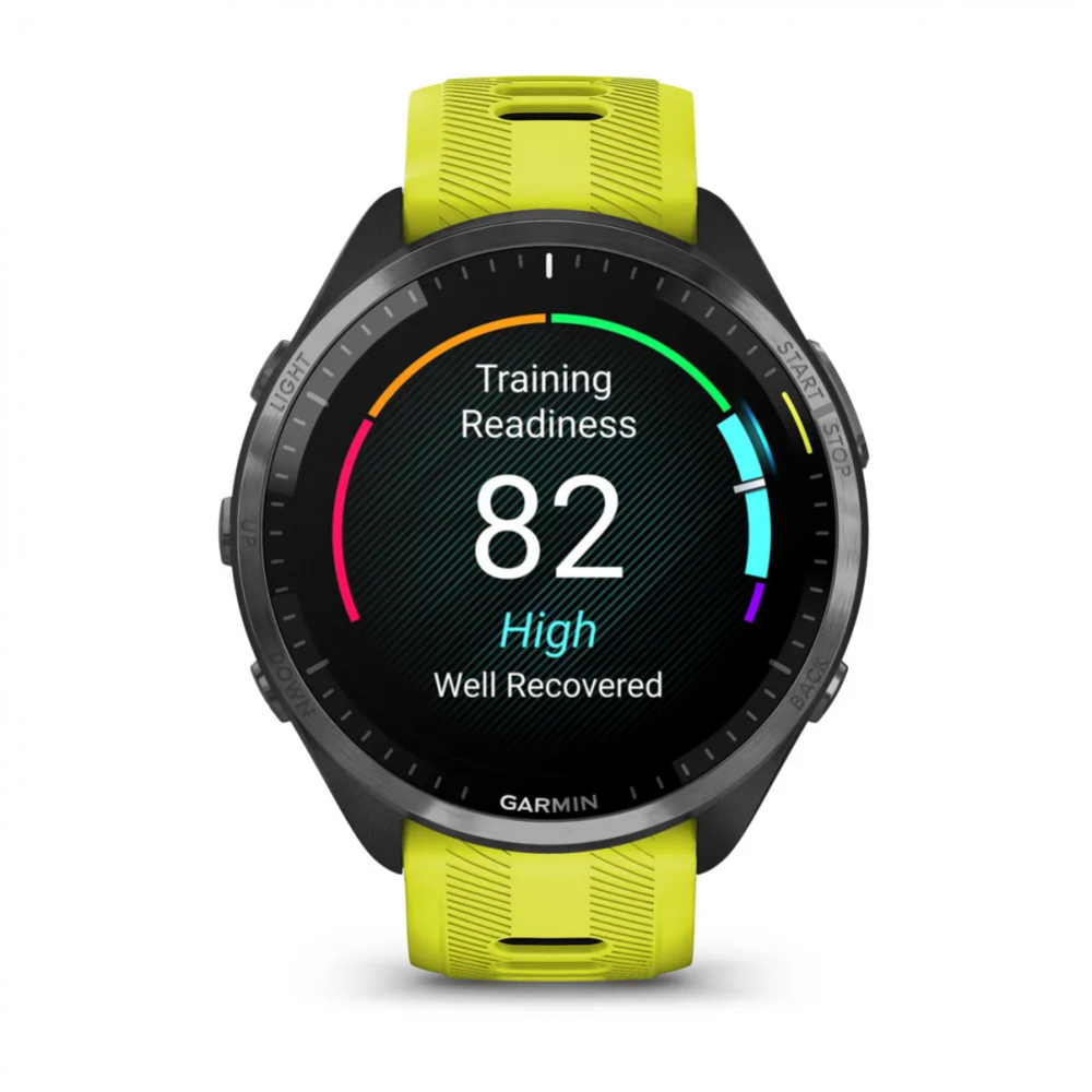 Умные часы Garmin Forerunner 965 с жёлтым ремешком