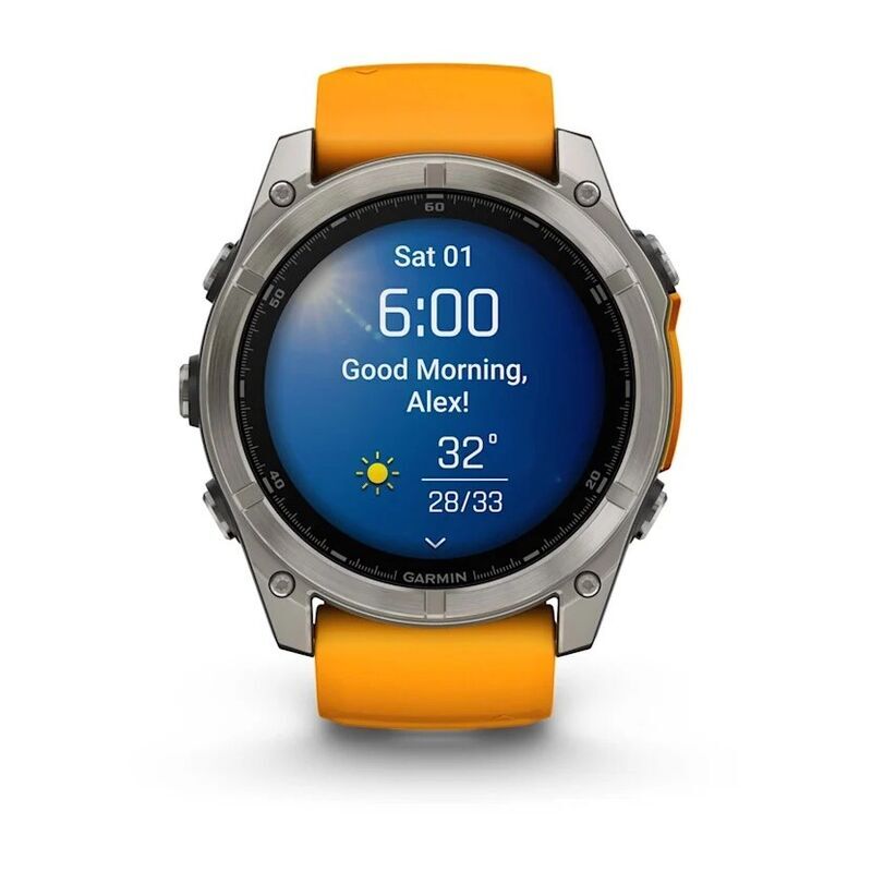 Умные часы Garmin Fenix 8 51mm Amoled Sapphire Titanium Spark Orange