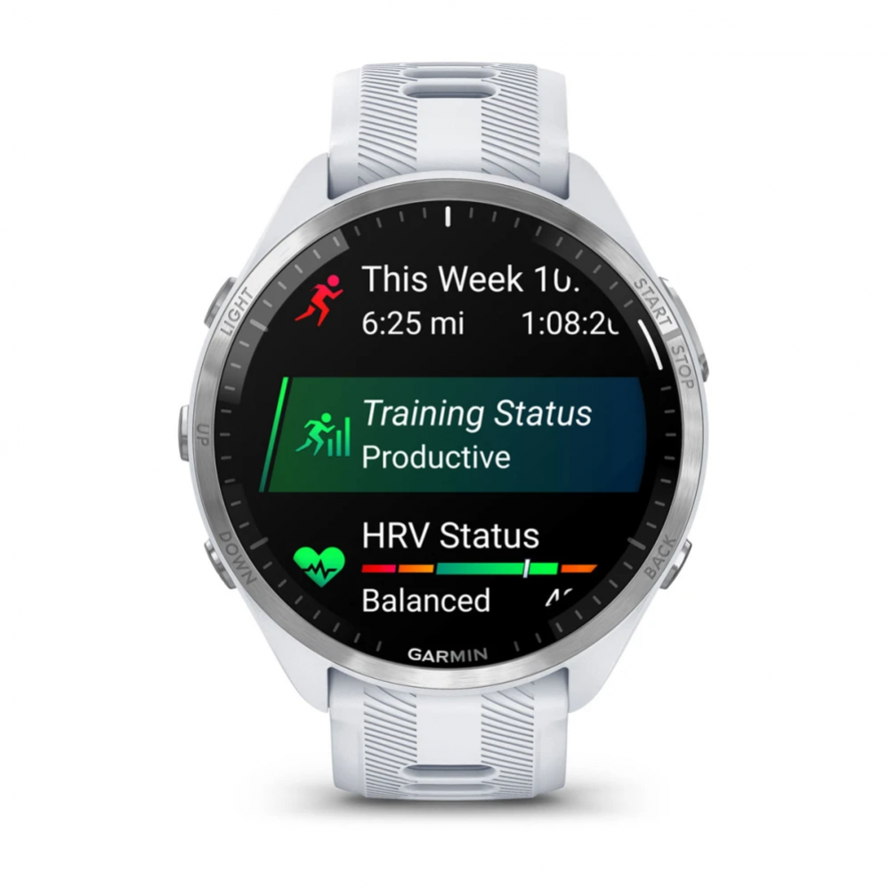 Умные часы Garmin Forerunner 965 с белым ремешком