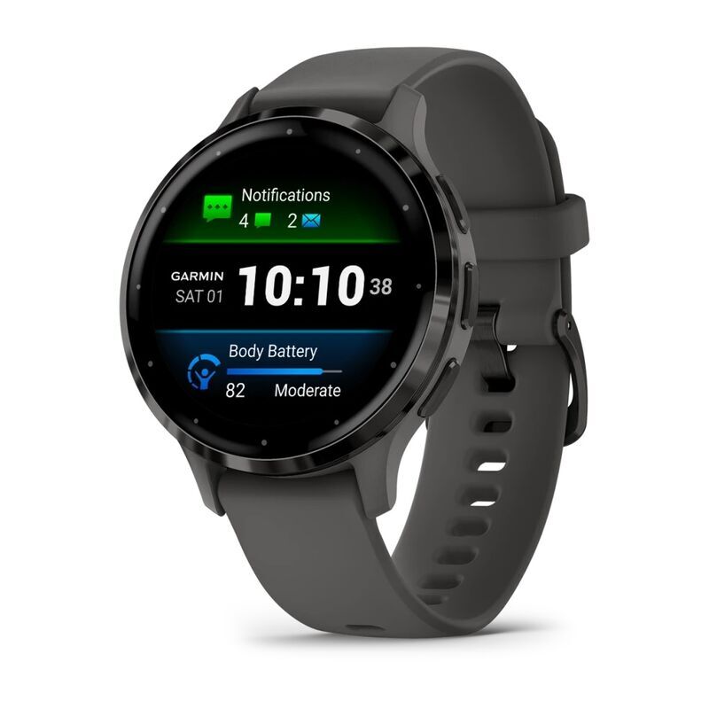 Умные часы Garmin VENU 3s Slate Pebble/Gray (Чёрный/Серый)